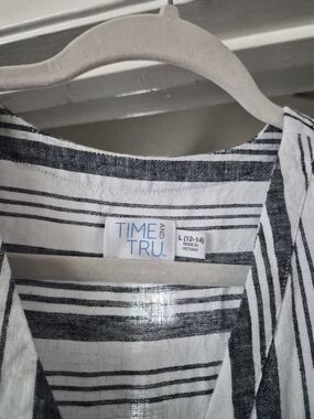 Time and Tru Black & White Striped Dress